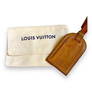Vintage Authentic Louis Vuitton Large Luggage Tag and Poignet